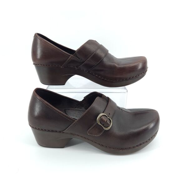 Dansko Shoes Womens 40 US 9.5-10 Tamara Slip On Clogs Brown Leather 4800457800 - Picture 1 of 9